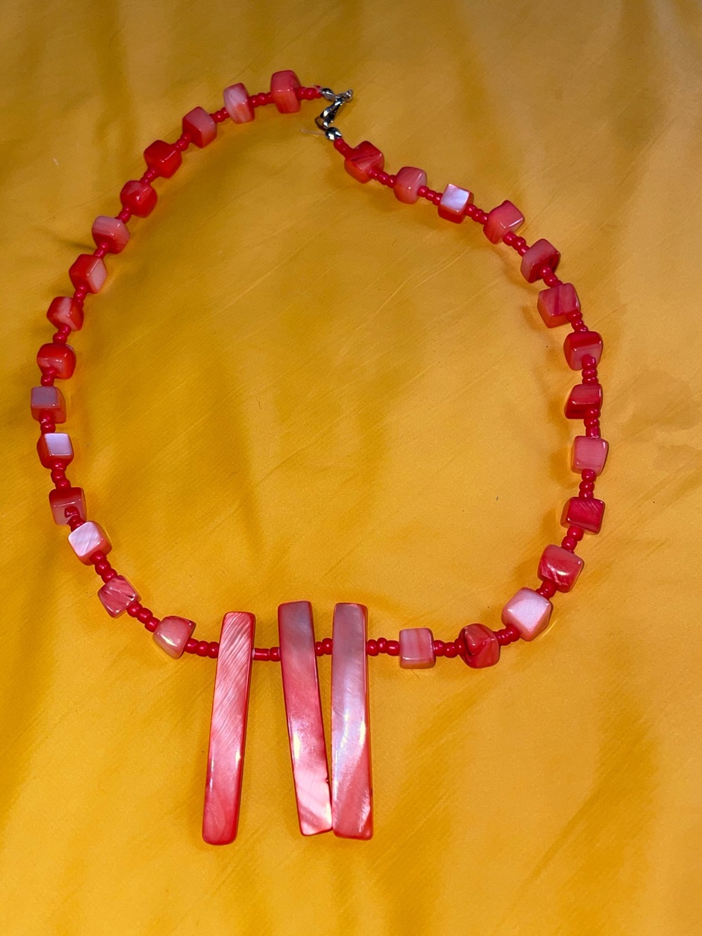 Orange Beaded Necklace